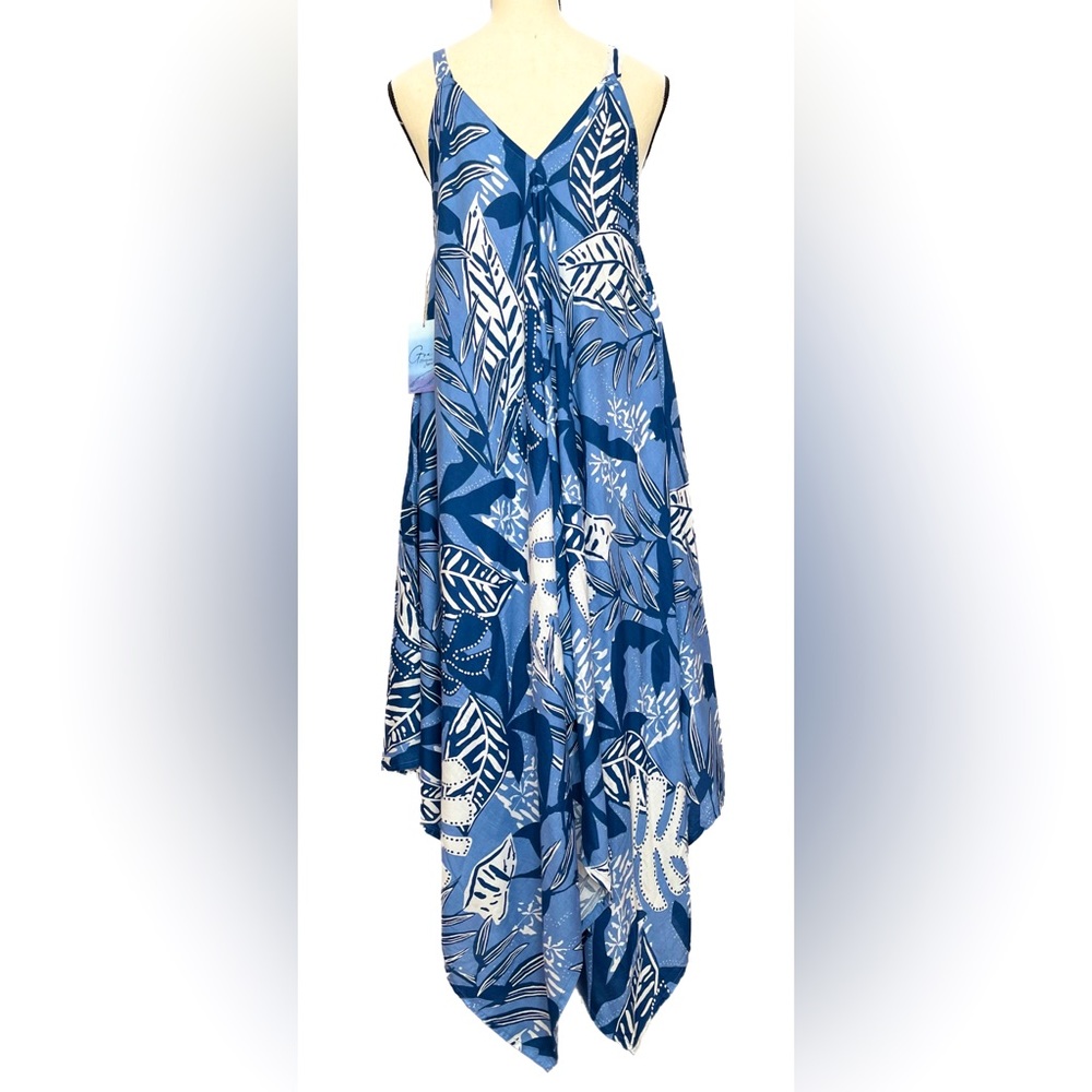 GOA BEACHWEAR BY JAPNA TROPICAL BLUE PRINT SIZE XS S M NWT